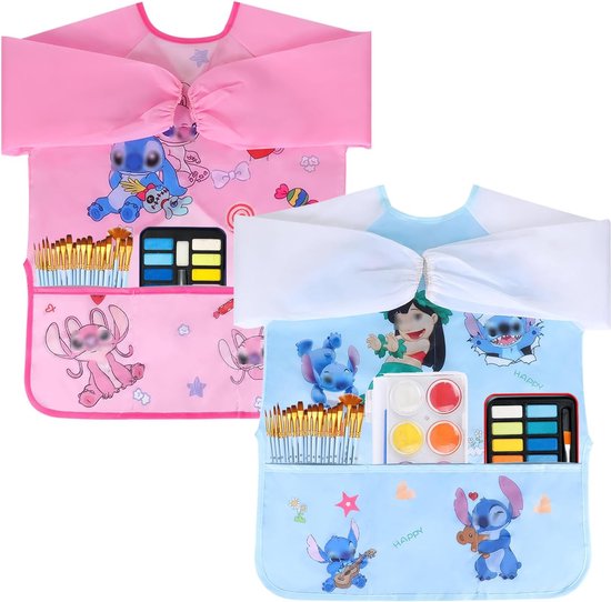 KufaerBeam Tablier De Peinture Imperméable Pour Enfants – Manches Longues, 3 Poches, Taille L (65 Cm) – Dès 2 à 8 Ans – Idéal Pour Art, Cuisine, Bricolage