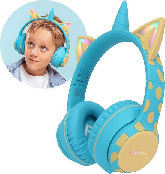 imoshion Kinder Koptelefoon Unicorn Draadloos Lichtblauw
