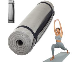 Fitnessmat - Yogamat - Sport Mat - 180 x60 cm - 1 cm dik - Grijs