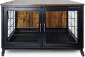 Topmast Metalen Hondenbench Vintage - 95 x 56 x 65 cm - Rustic Brown & Black - Luxe Design Bench - Hondenmeubel