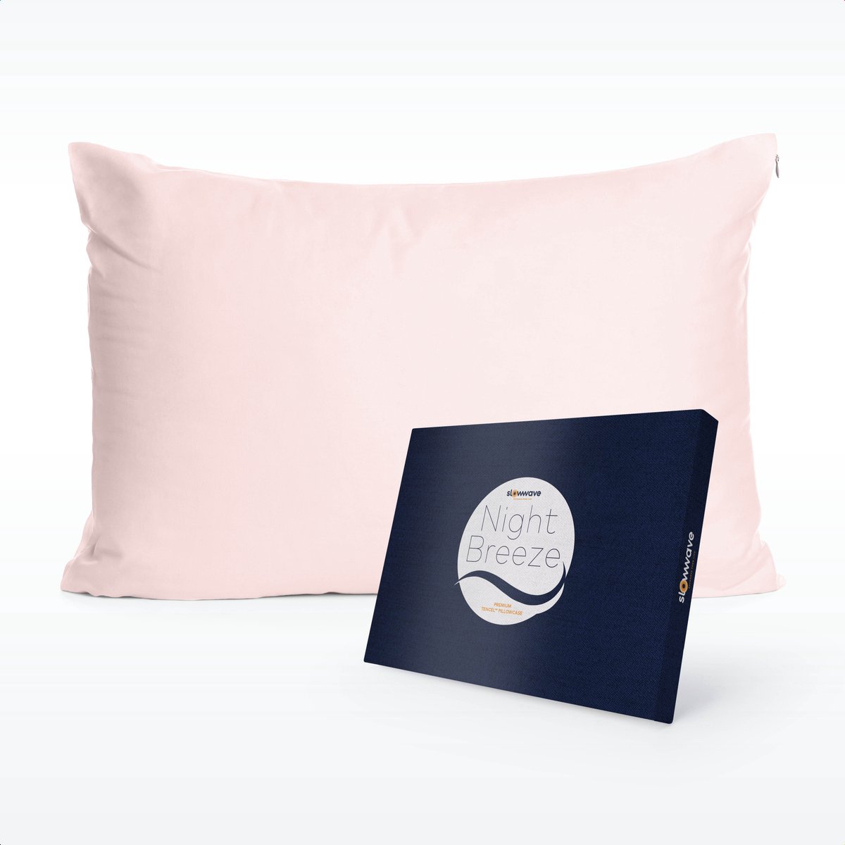 Slowwave NightBreeze kussensloop - 100% TENCEL™ lyocell - Zacht en comfortabel - Beschermt de gezichtshuid - Vochtregulerend - Hypoallergeen en antibacterieel - Kleur: Pink Swan - Formaat: 60 x 70 cm