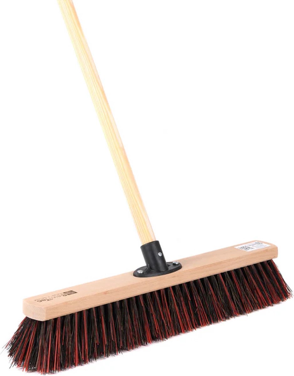 Goedkoopste Professionele Straatbezem - ArengaMix Borstelharen - Kunststof Houder - Houten Steel - 40 cm