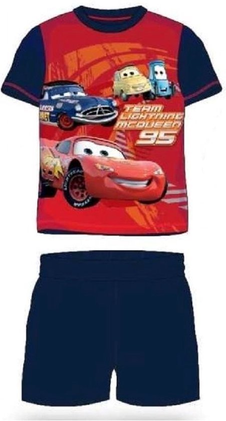 Cars pyjama - maat 98 - Lightning McQueen shortama - katoen - blauw