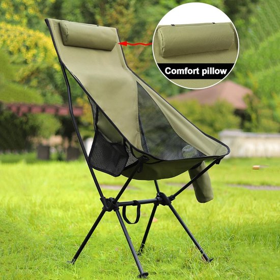 Campingstoel - Strandstoel - Visstoel - Lichtgewicht - Draaggewicht 150 kg - Inclusief draagtas - Outdoor Stoel - Campingstoel met bekerhouder - Tuinstoel Inklapbaar - stevig - 105cm hoog van Camp — afbeelding 3
