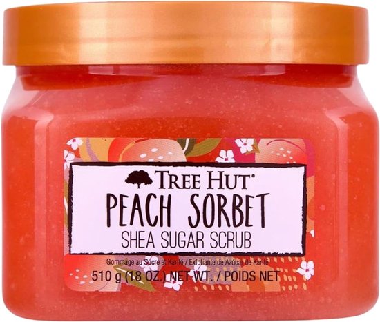 Foto: Tree hut peach sorbet shea sugar body scrub lichaamsscrub bad douche exfoliating 510g