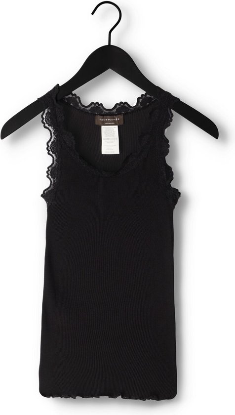 Rosemunde Silk Top W/ Lace Tops & T-shirts Dames - Shirt - Zwart - Maat S