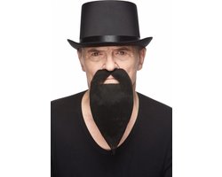Partychimp Dwergen Baard met Snor Zelfklevend Nep Snor en Baard voor Carnaval Verkleedaccessoire - Zwart - Imitatiebont