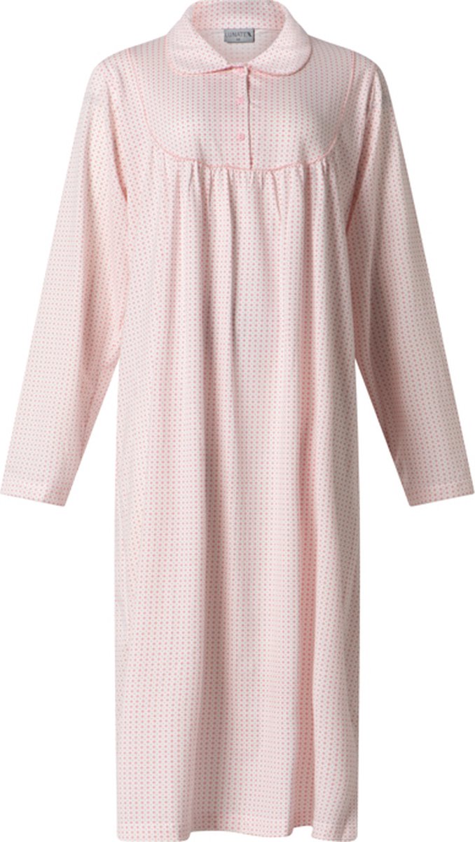 Lunatex klassiek dames nachthemd 224158 met kraag - roze