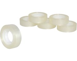 Plakband rolletjes - voor in plakbandhouder - 6x - transparant - 15mm x 30m - kantoor artikelen