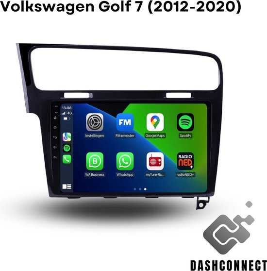 CarPlay – CarPlay scherm – Apple CarPlay – Android Auto – Display – Volkswagen – Golf 7 – Zwart - DashConnect