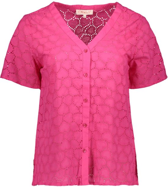 Only Blouse Onlkally Heart Ss Shirt Wvn Cs 15327711 Fuchsia Purple Dames Maat - XS