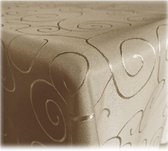 Tafelkleed ornamenten zijdeglans elegant - 31 maten, 7 kleuren - rond 180 cm - cappuccino Tafelkleed