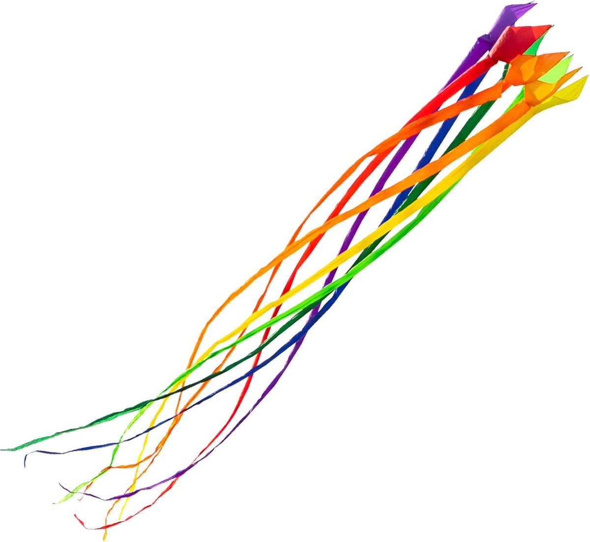 Vliegerstaart HQ Soft Swirl Rainbow 6 m - 8 Colours 126454 Regenboog 86 x 600 cm