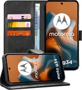 Hoesje geschikt voor Motorola Moto G34 - Portemonnee Book Case Zwart