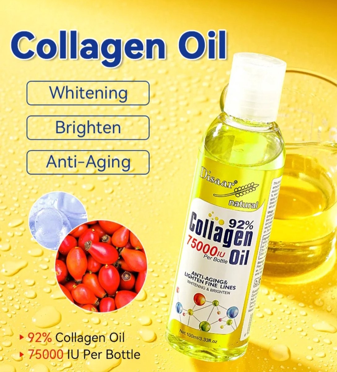 Goedkoopste Zeer effectieve gegarandeerd werkende botcollageen olie collageen, Verlichtende whitening, anti rimpel voedend Hydraterende olie geschikt voor hele lichaam en haar 100ml