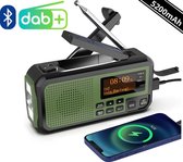 Radio d'urgence portable - DAB+/ FM - Solar - Bluetooth - 5200mAh - Powerbank - Recherche automatique des chaînes - Camping - Radio