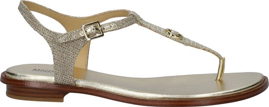 Michael Kors Mallory Thong Leather Pale Gold Dames Sandalen - Goud - Maat 38