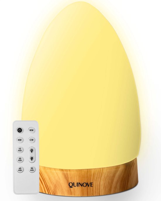 Quinove – Daglicht lamp – Met afstandsbediening – Lichttherapie – Daylight lamp – 360 graden verlicht – LED – USB Poort – Tegen winterdepressie