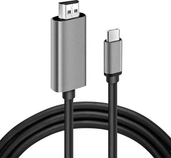 Foto: Usb c naar hdmi kabel usb c hdmi kabel hdmi naar usb c kabel hdmi usb c kabel 4k ultra hd aluminium grijs 2 meter