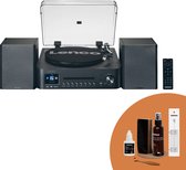 Lenco Platenspeler met Vinyl Cleaning Kit - Stereoset met DAB en Bluetooth - MC-460BK + TTA-6IN1 Luxe LP Onderhoudskit