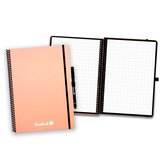 Bambook Colourful uitwisbaar notitieboek - Roze - A4 - Geruite pagina's - Duurzaam, herbruikbaar whiteboard schrift - Met 1 gratis stift