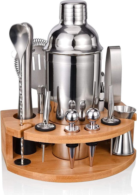 Cocktailshaker, Shakebeker cocktail 3 delen, roestvrij staal, 500 ml