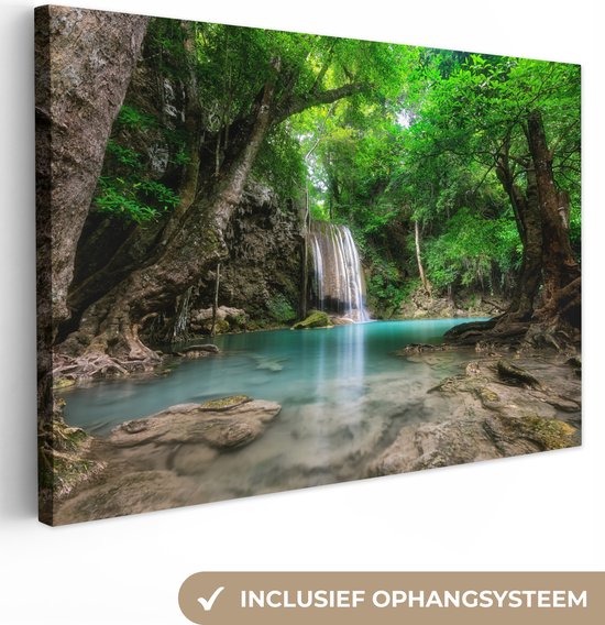 Affiche de jardin - Arc-en-ciel - Cascade - Water - Rose - Pierres