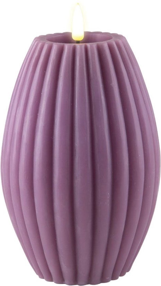 Deluxe Homeart Led Kaars Purple Stripe 10 x 15 cm