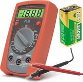 MAXWELL - MPseries - Multimeter Digitaal - AC / DC - Incl. 9V Batterij & Testprobes - Digitale Multi Meter - Spanningsmeter - Diodetest - Weerstandsmeter