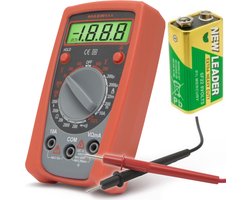 MAXWELL - MPseries - Multimeter Digitaal - AC / DC - Incl. 9V Batterij & Testprobes - Digitale Multi Meter - Spanningsmeter - Diodetest - Weerstandsmeter