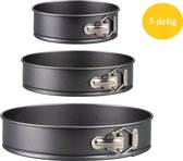 Luxe Springvorm Bakvorm Set 24/26/28cm - Metalen Bakblik Taartvorm & Cakevorm - Bak Vorm Voor Cake & Taarten - Met Anti-Aanbak Laag & Losse Bodem - Set Van 3 Stuks