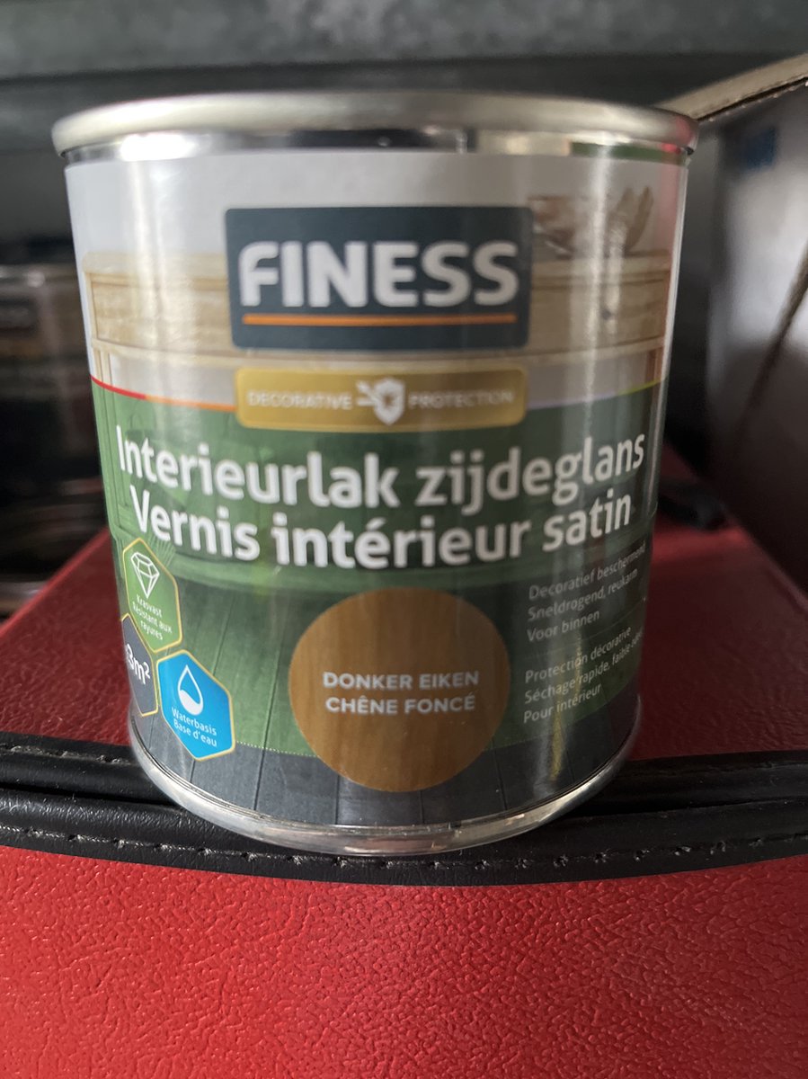 finess interieurlak zijdeglans donker eiken 0.25 ltr