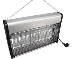 Perel Elektrische UV insectenverdelger binnen, 2800V spanningsrooster, stille vliegenlamp met verwijderbare metalen opvangbak, 100m² bereik, chemievrije insectenbestrijding