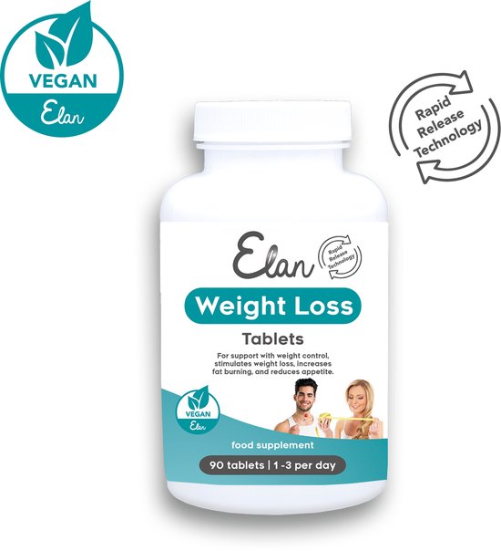 Elan Weight Loss tabletten - Ondersteuning bij gewichtsbeheersing - Stimulatie van gewichtsverlies - Verhoging van de vetverbranding - Vermindering van de eetlust - 90 tabletten