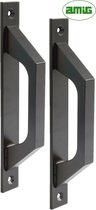 AMIG Deurgreep Schuifdeur – 198x25mm – Aluminium – Loftdeur - Mat Zwart - 2 Stuks