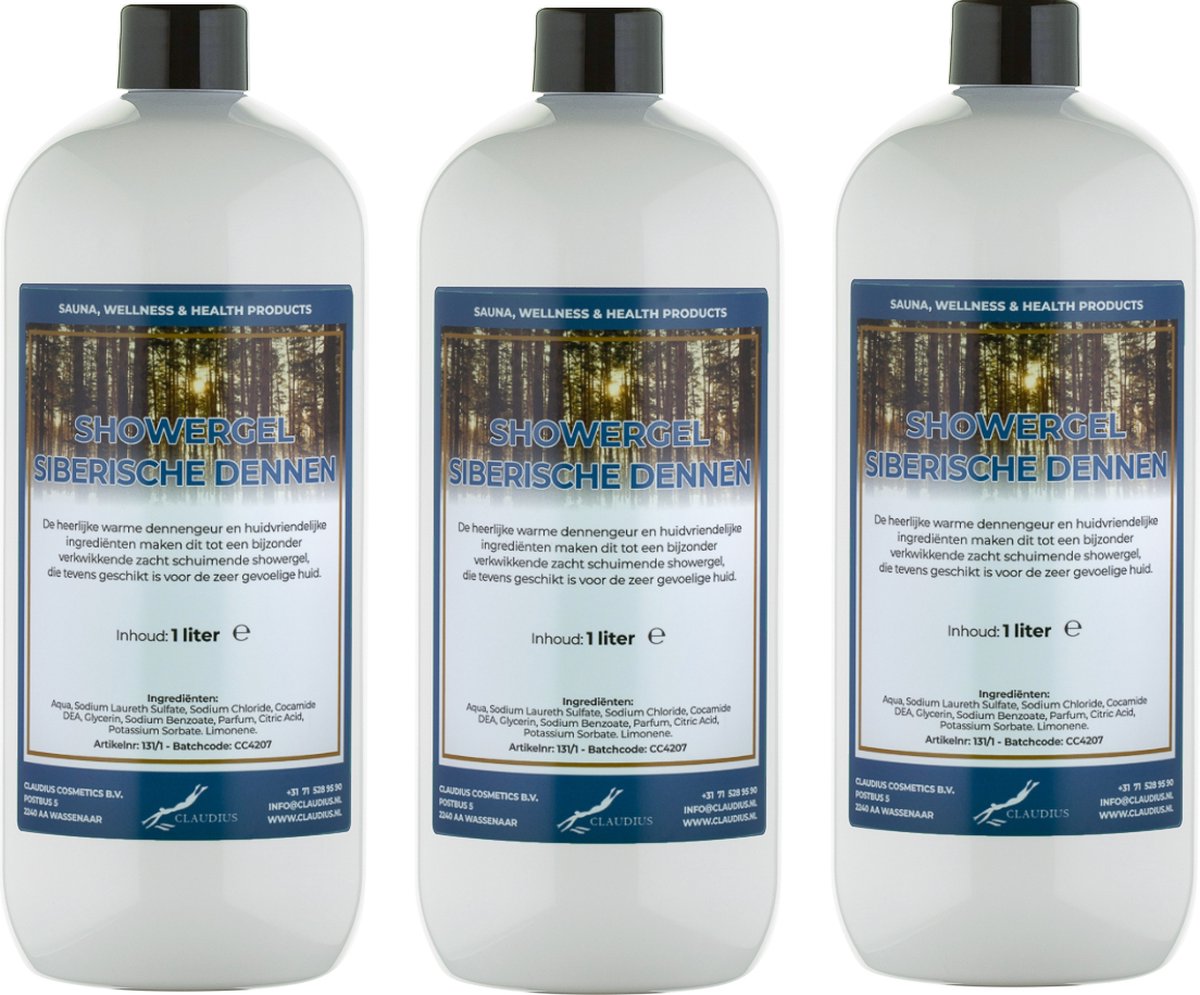 Goedkoopste Douchegel Siberische Dennen 1 Liter - set van 3 stuks - Showergel
