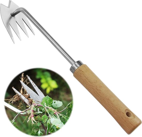 Onkruidverwijderingsgereedschap - Tuingereedschap - Onkruidverwijderingsgereedschap voor de tuin - Roestvrij staal - Draagbaar handgereedschap voor de tuin - Geschikt voor het kweken van groenten, het planten en wieden van gewassen in de achtertuin. van Merkloos	 — afbeelding 5