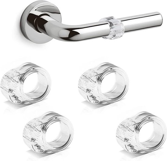 shinfly Set van 6 Deurstophandvat, Transparante PVC Deurklink Buffer, Hoge Elastische Deurklink Beschermer, Bescherming Van Muren En Meubels, 18mm