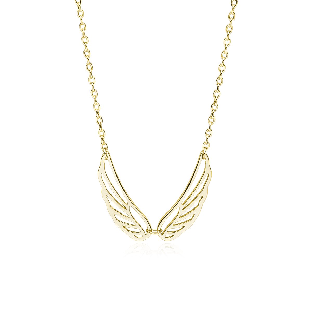 Goudkleurig ketting met vleugels - Dames ketting met vleugels verguld - Necklace with Wings - Verguld Echte Zilver 925 - Amona Jewelry
