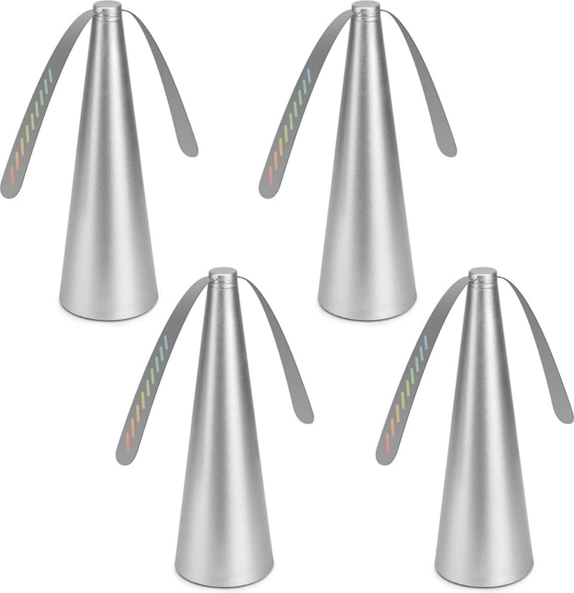 Vliegenverjager ventilator Draagbare muggenbescherming tafelventilator (4 stuks zilver)