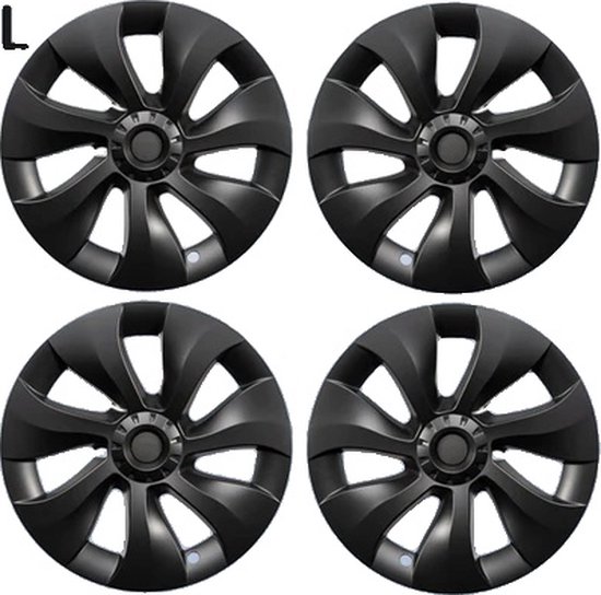4 Stks Model Y Wieldop Wieldoppen, Zwarte 19 Inch Wieldoppen Vervangende Wiel Wieldop Velgdop ABS Wieldop Wieldop voor Model Y 2020 Tot 2023 (Mat