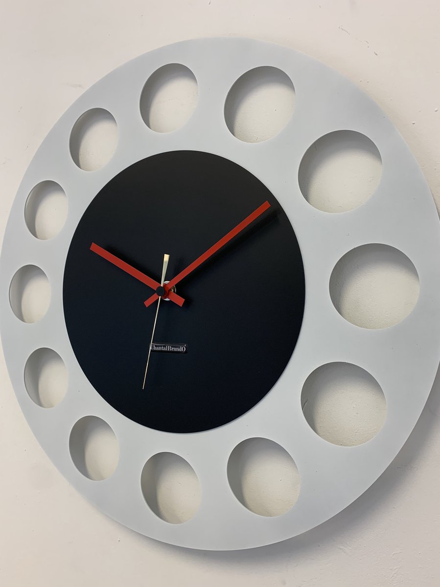 ChantalBrandO Wandklok OLYMPIA Black & White XL Modern Design