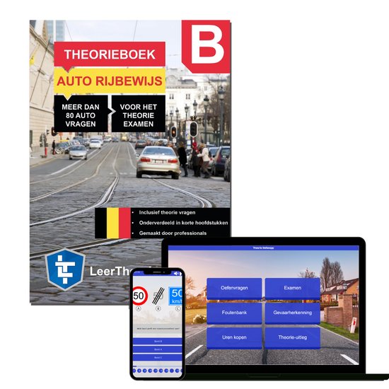 Theorieboek Auto Rijbewijs B België 2024 2025 + 3 oefenexamens