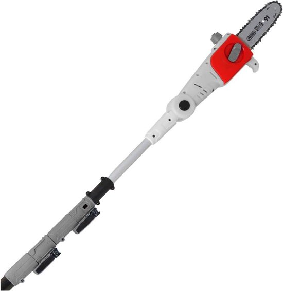 Telescopische Snoeischaar - Mini Kettingzaag - Heggenschaar - Takkenschaar - Takkenzaag - Elektrische Snoeizaag met Accu - Grijs Wit en Rood van Grüner Garden Tools — afbeelding 5
