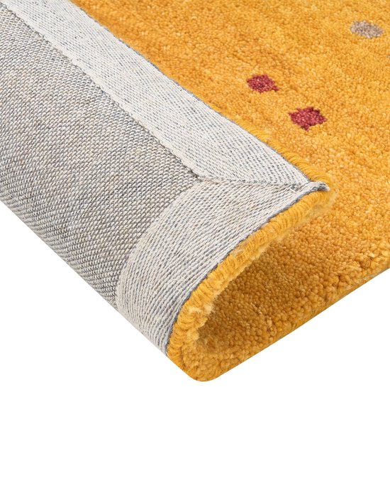 Beliani AKALAN - Tapis moderne - Jaune - Laine