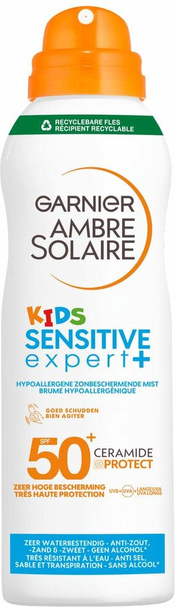 Garnier Ambre Solaire Sensitive Expert+ Kids Zonnebrandspray Mist SPF 50+ - 6 x 150 ml - Voordeelverpakking