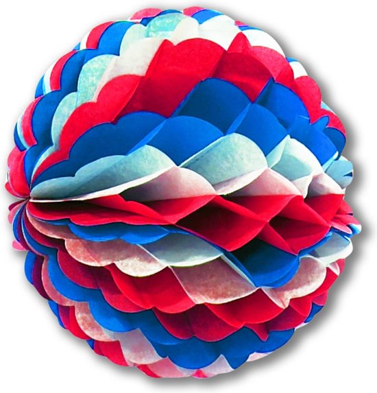 CHRISTIANFABRICATIONS - Papieren bol blauw wit rood | bol