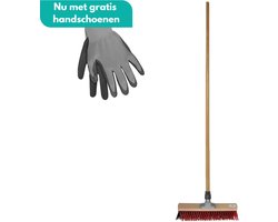 Tuilana ® - Buitenbezem - Straatbezem - Tuinbezem -Terrasbezem - Schobborstel - X bezem 30 cm met steel 160 cm - Nu met GRATIS tuinhandschoenen