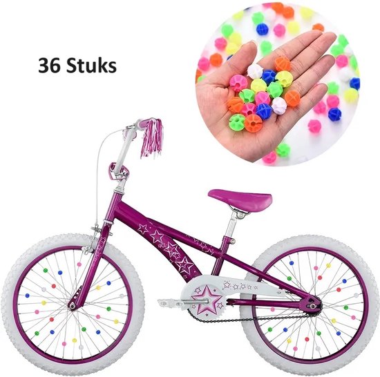 Foto: Spaakkralen fietswiel 36 stuks i spaakreflectoren i glow in dark i wiel reflectoren kinderfiets i multikleur