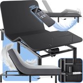 tectake® - Elektrisch verstelbare bedbodem 90x200 cm met 2 stille motoren - Opvouwbaar - Elektrisch bedframe - Elektrische rugleuning - Verstelbaar - Geschikt voor matrassen, logeerbed, jeugdbed